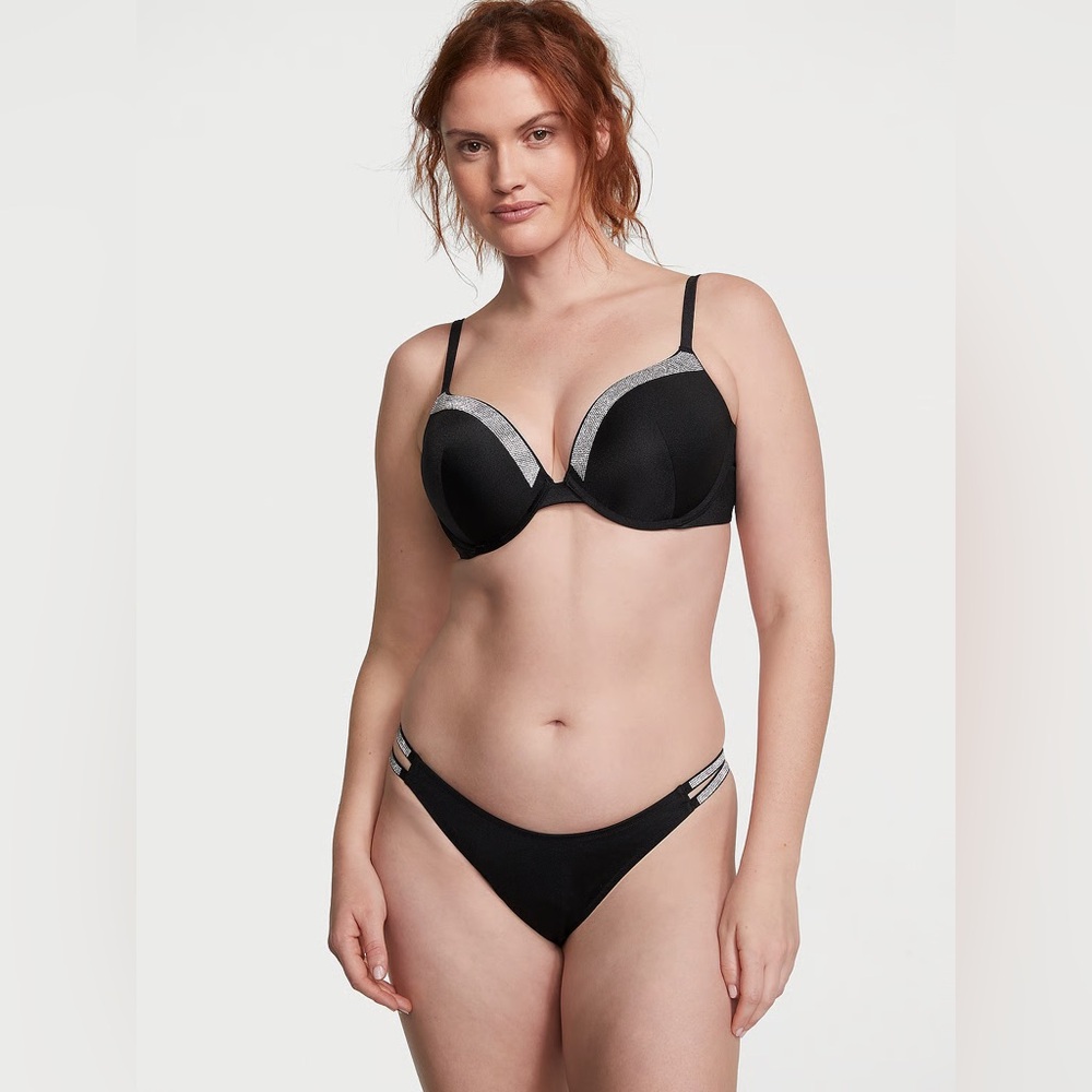 NWT Victoria's Secret Very Sexy Shine Trim Bikini Set (34DDD & M)
